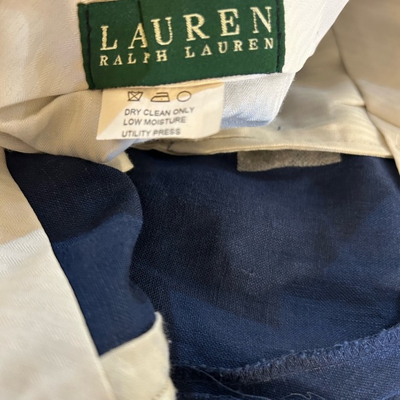 Lauren Ralph Lauren Pleated Cuffed Men's Navy Dress Pants - Picture 6 of 7